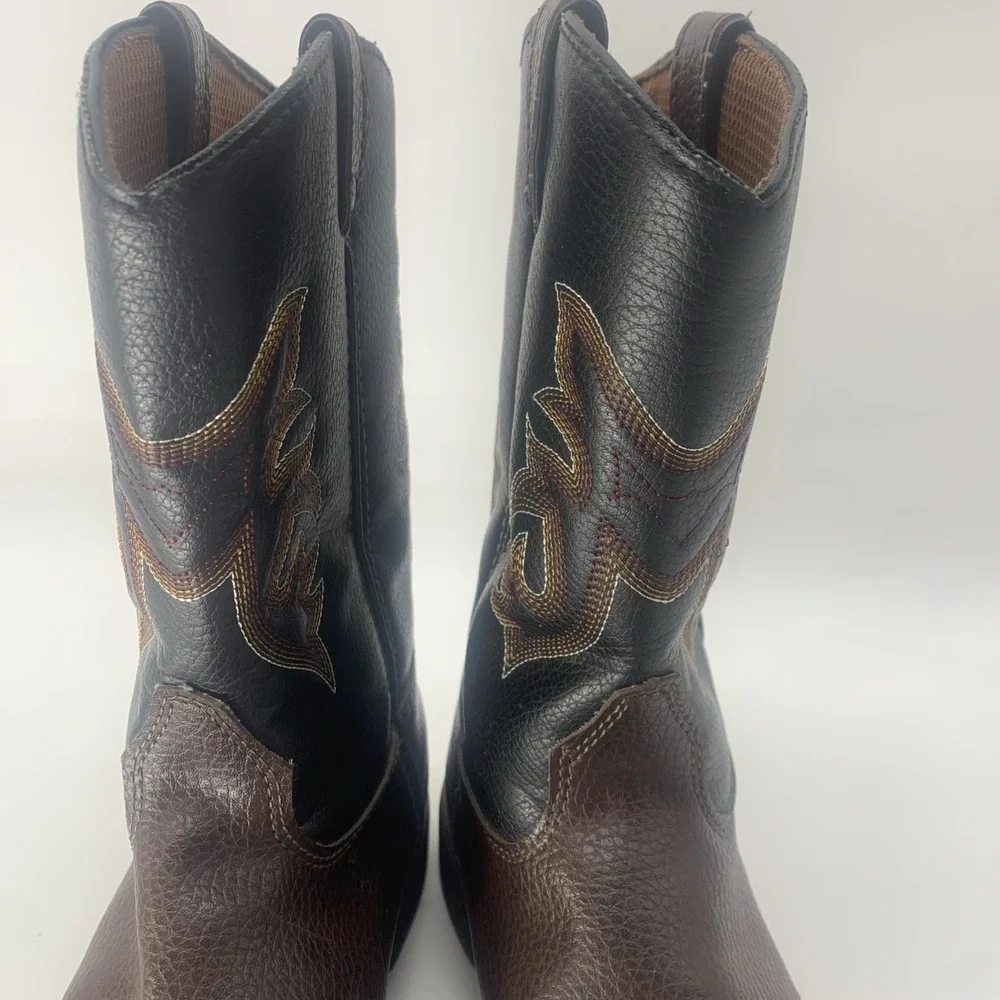 BOYS'  WORK Cowboy  WESTERN BOOTS - SQUARE TOE Youth Size 3 Magellan Outfitters